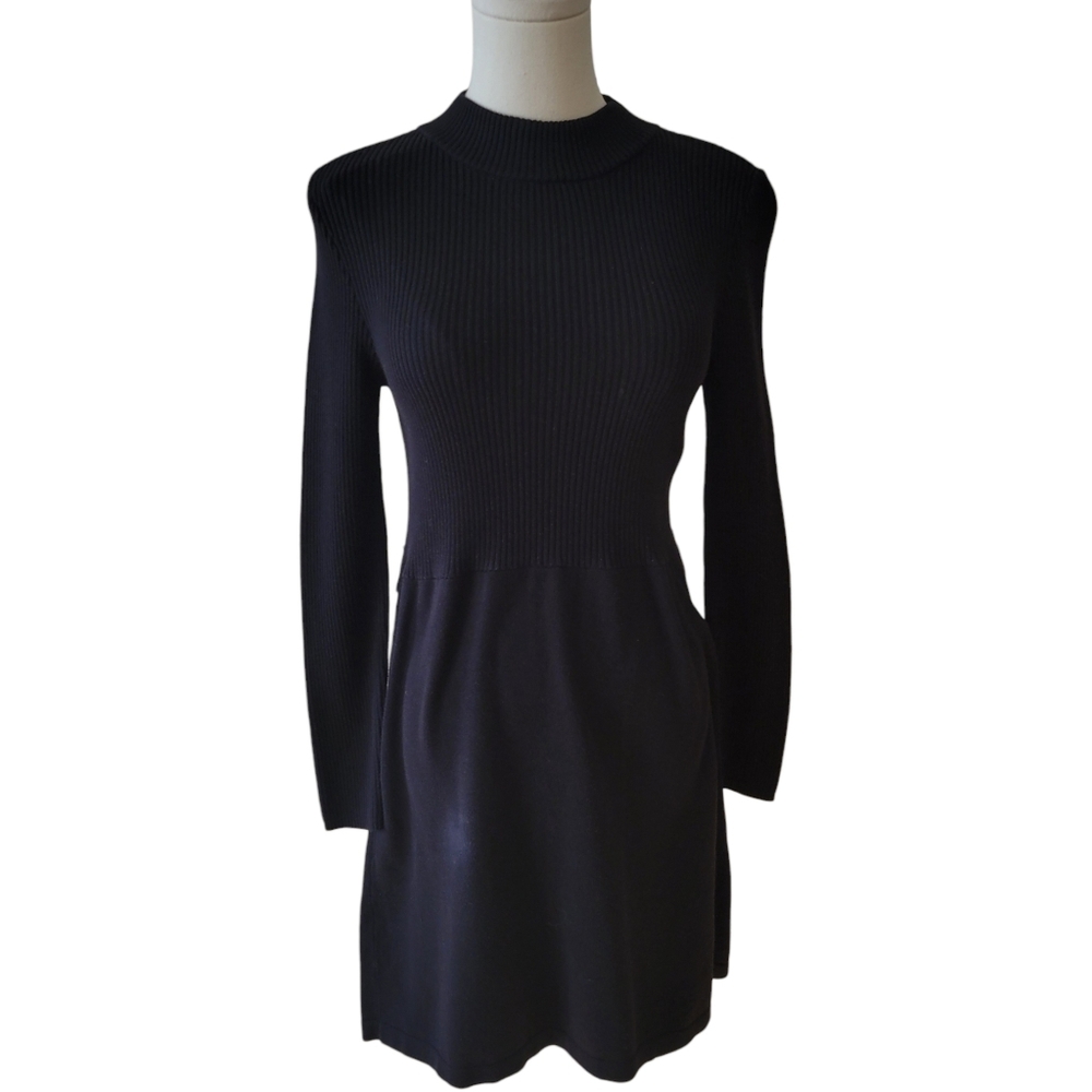 Free People Black Ribbed Sweater Dress‎ Size Small